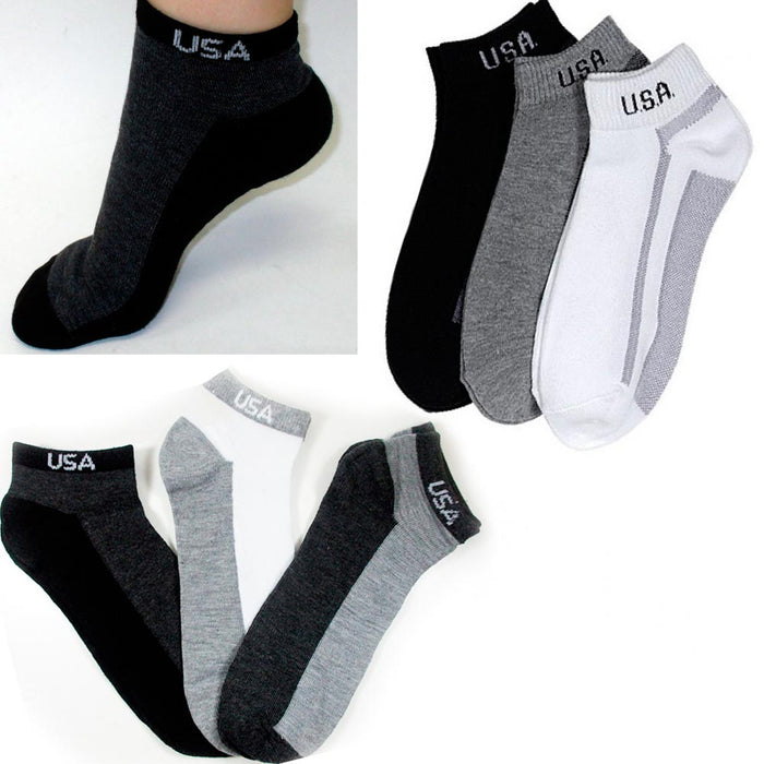 3 Pairs Ankle Quarter Crew Mens Women Sport Socks Low Cut Stretchy Size 9-11 New