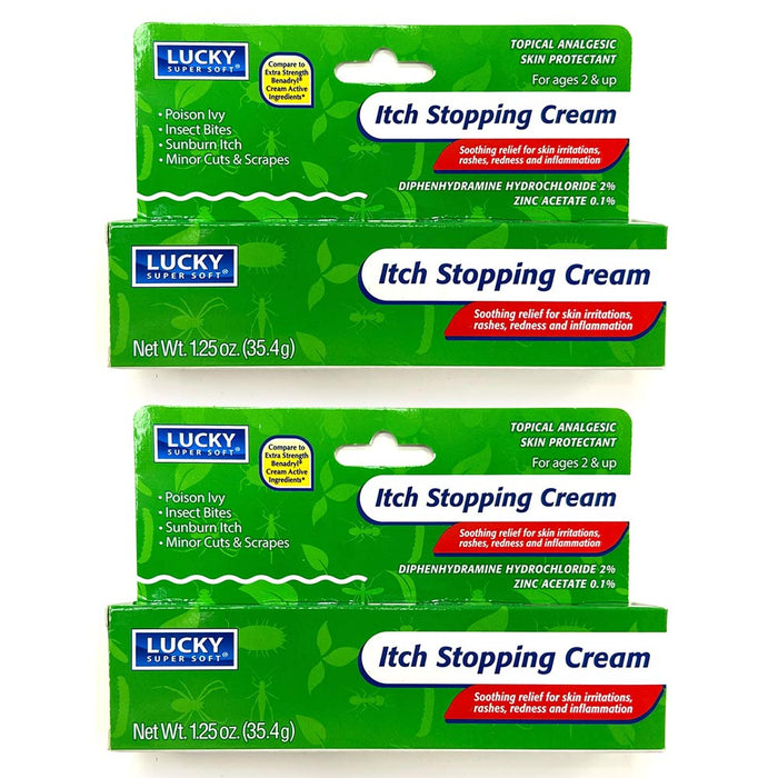 2Pk Anti Itch Stopping Cream Analgesic Itch Skin Irritation Ointment Rash 1.25oz