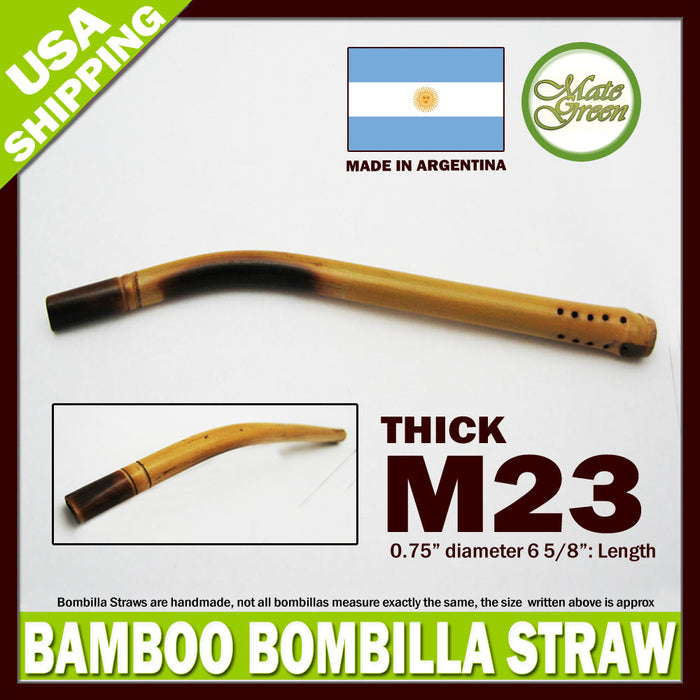 Sustainable Bamboo Straw Bombilla Gourd Drinking Straw Artisan M23 ships from USA