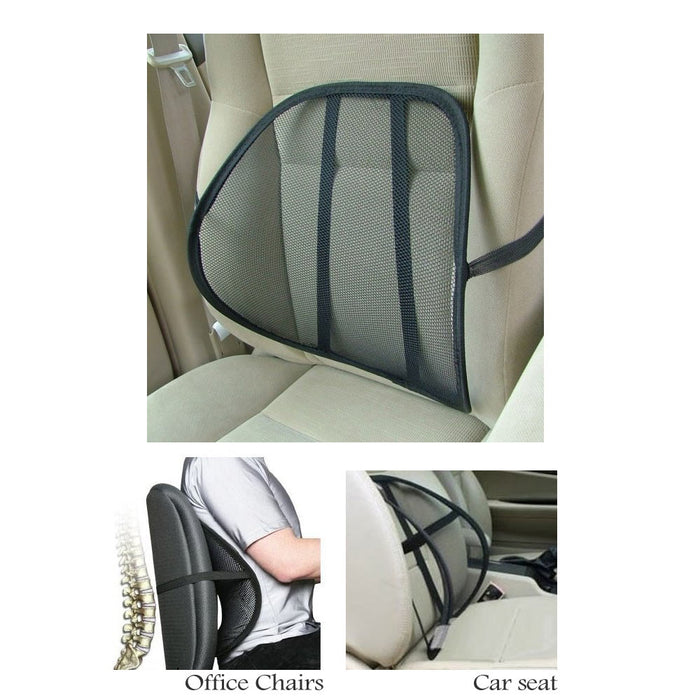 Cool Vent Cushion Mesh Back Lumbar Support New Car Office Chair Truck Seat Black