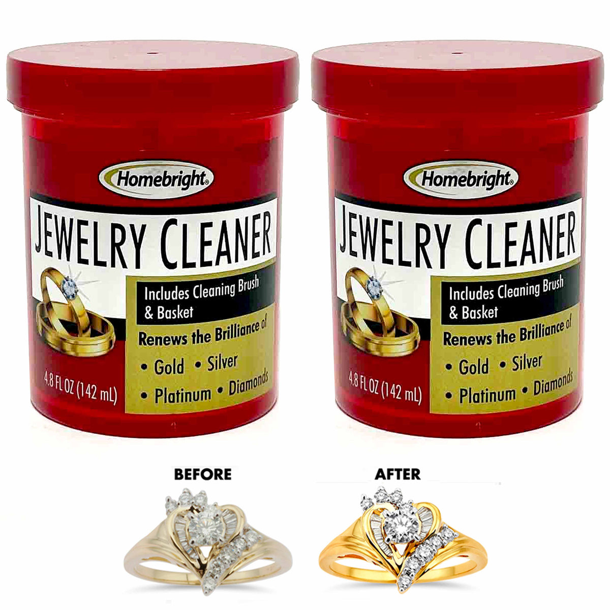 Jewelry Cleaner Solution Safely Clean All Jewelry Gold Silver Diamonds Stones !!