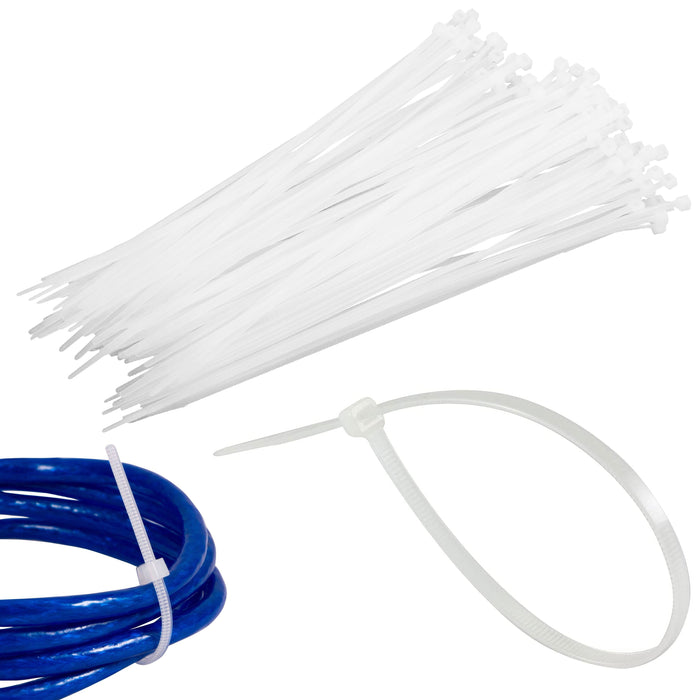 200 Pc Clear Nylon UV Resistant Cable Wire Zip Tie 40 lbs Heavy Duty 12" Cords