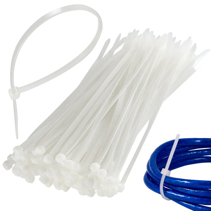 200 Pc Clear Nylon UV Resistant Cable Wire Zip Tie 40 lbs Heavy Duty 12" Cords