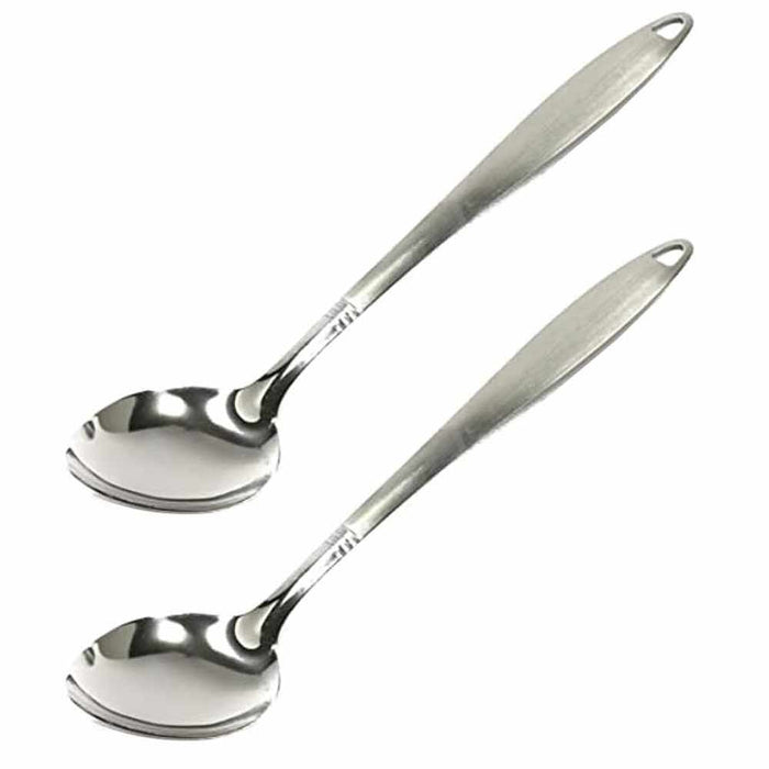 2 Stainless Steel Serving Basting Spoon Kitchen Cooking Utensil Set Tools Server