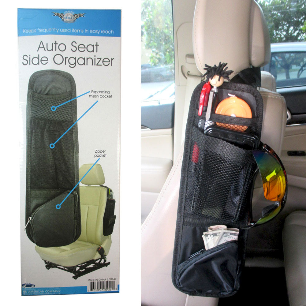 VAGURFO Car Seat Side Storage Bag,Car Seat Side Organizer Auto Accessories  Multifunctional Mesh Net Pocket,Storage Hanging Bag,Use On Any Front