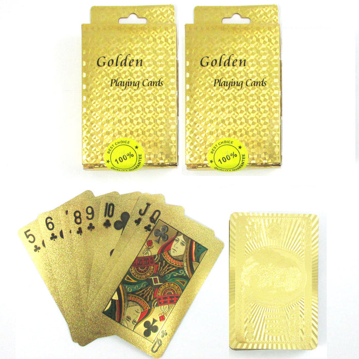 2 Decks Gold Playing Cards Certified 24k Foil Plated Card Poker Spades US Dollar