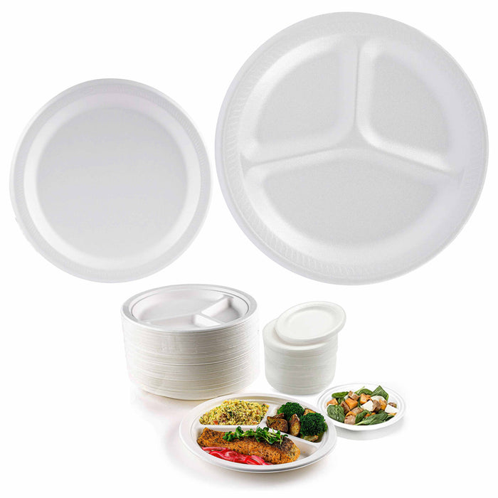 250 Pack 6 inch White Foam Plastic Plates Disposable Strong Sturdy Soak Proof 6
