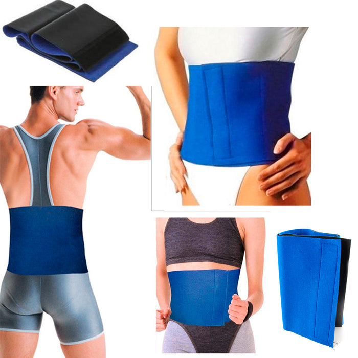 2 Pc Sweat Waist Trimmer Wrap Women Men Belly Belt Trainer Band Slim Abdominal