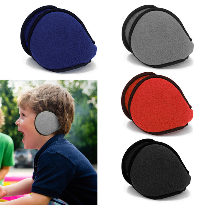 1 Kids Ear Muffs Fleece Earwarmer Winter Warmers Girl Boy Behind the Head Design