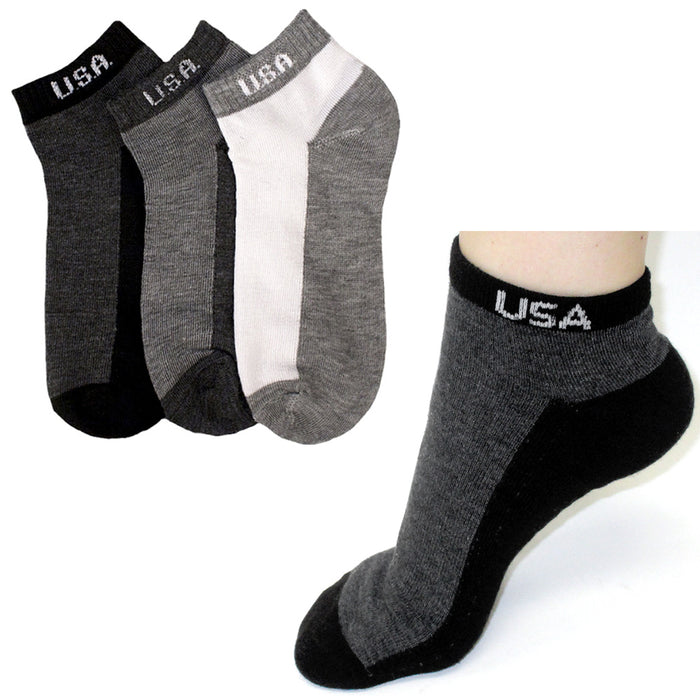 3 Pair Mens Quarter Ankle Socks Crew Women Sports Low Cut Stretchy Size 9-11