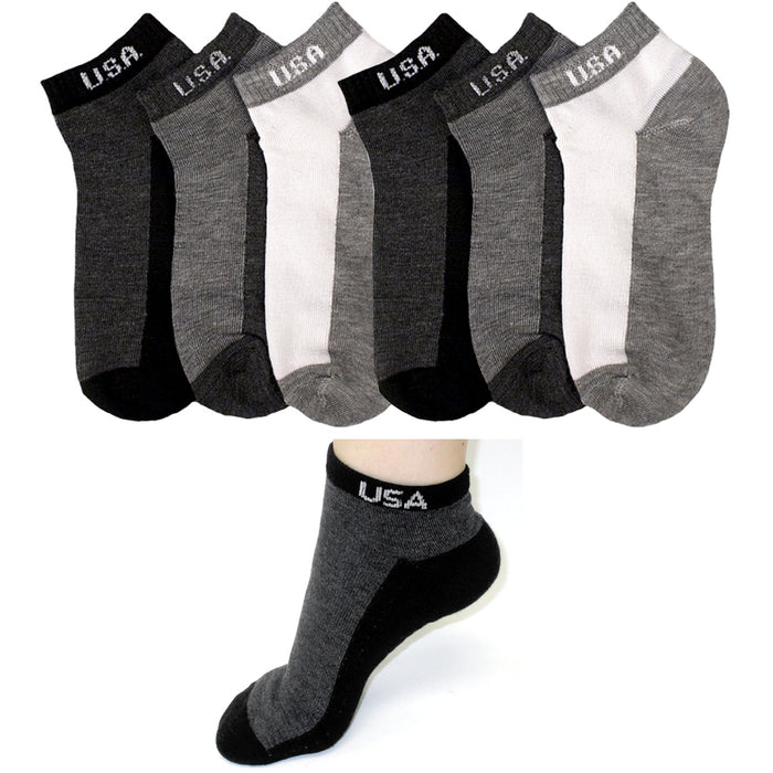 6 Pair Mens Crew Socks Quarter Ankle Sports Athletic Low Cut Stretchy Size 9-11