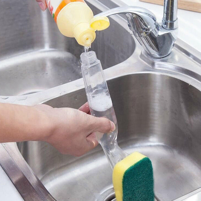 1 Pc Soap Dispenser Dish Sponge Cleaner Wand Brush Scrub Refill Washin —  AllTopBargains