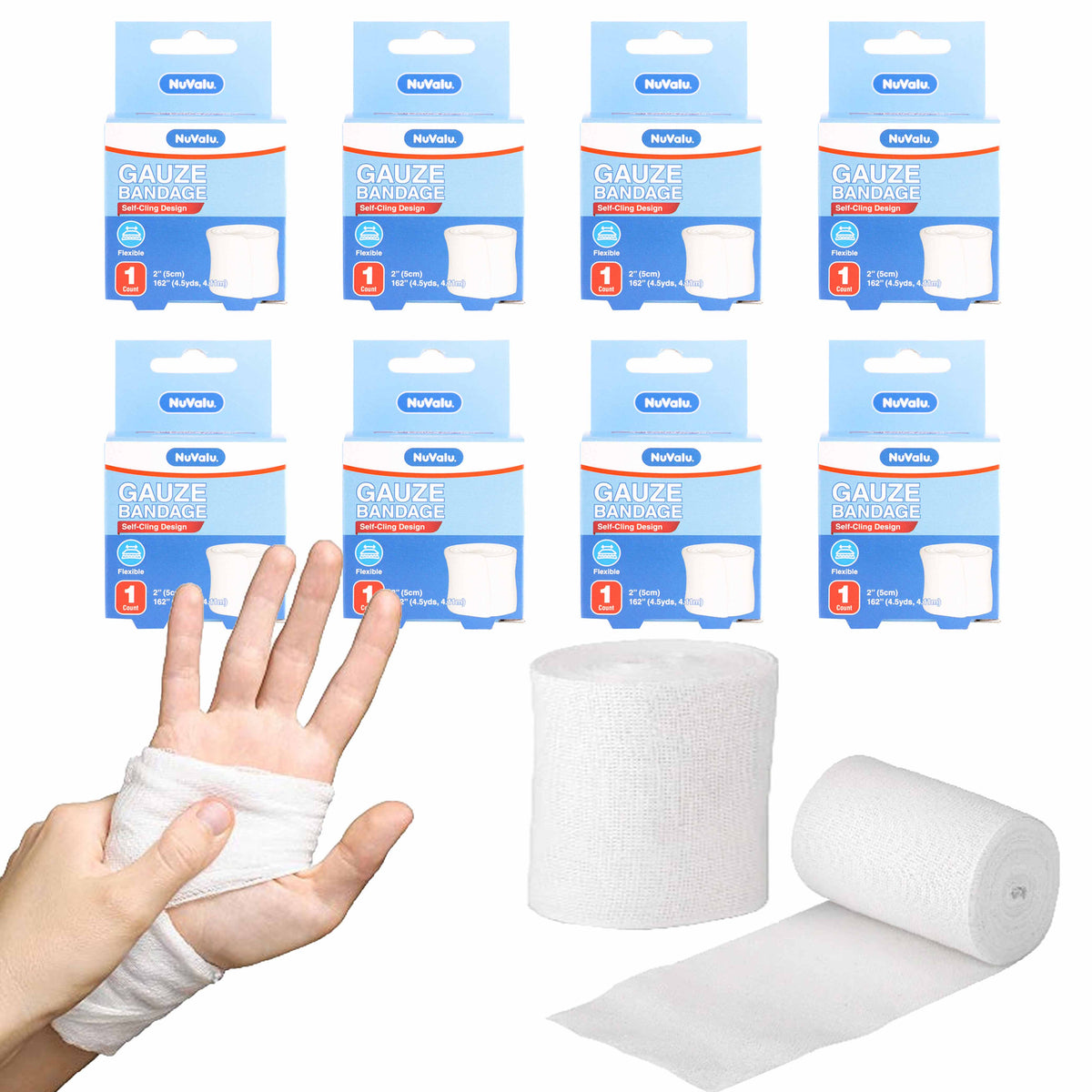 24 Rolls Gauze Bandage Medical Wrap Cloth Pads Flexible Surgical Tape 3 4.5yds