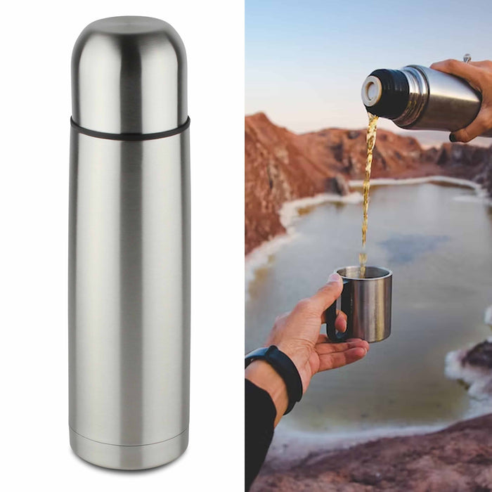 Stainless Steel Insulated Bottle Thermos+3 Cup for Tea & Coffee Hot & Cold  Drink