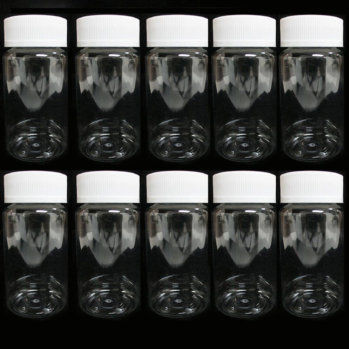 10 Empty Plastic Pill Bottles Medicine Container Vitamin Capsule Drug Holder Cl