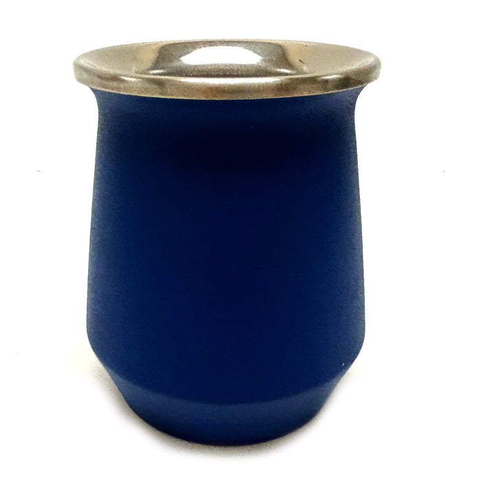 Blue Argentinean Yerba Mate Cup Gourd Stainless Steel Bombilla Straw Double Wall