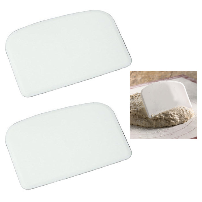 2 X Plastic Bowl Dough Scraper Pans Cutter Pastry Blade Pizza Kitchen Cake Tool