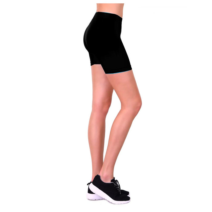 Women Biker Shorts Leggings Cycling Stretch Hot Yoga Exercise One Size Black