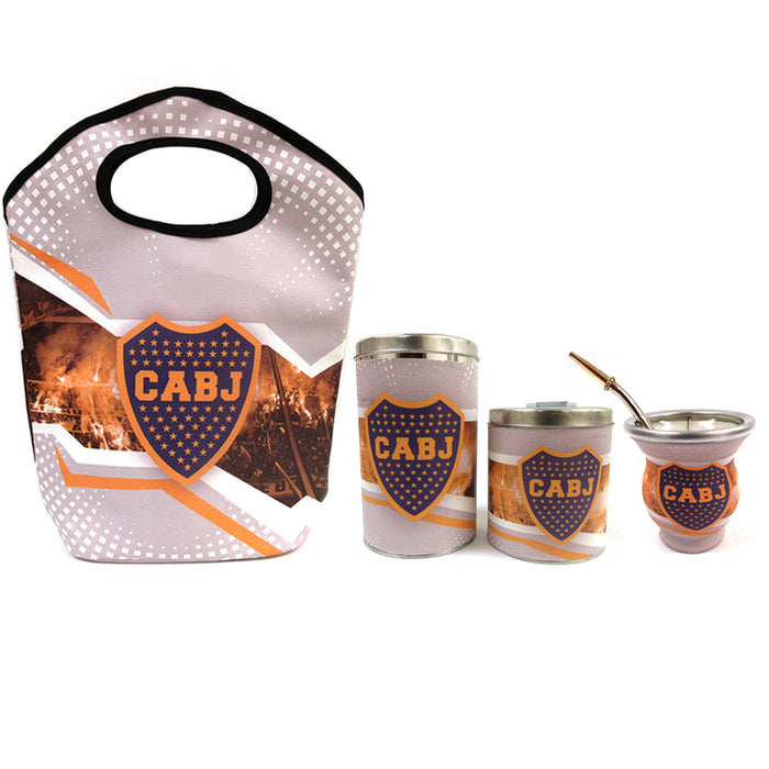 5pc CABJ Boca Juniors Yerba Mate Set Cup Bombilla Straw Yerbera Matera Bag Kit