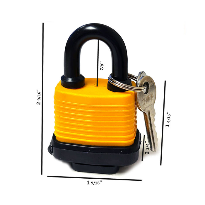 6 Waterproof Padlocks Keyed Outdoor Use Heavy Duty Laminated Steel 40mm Gate Gym