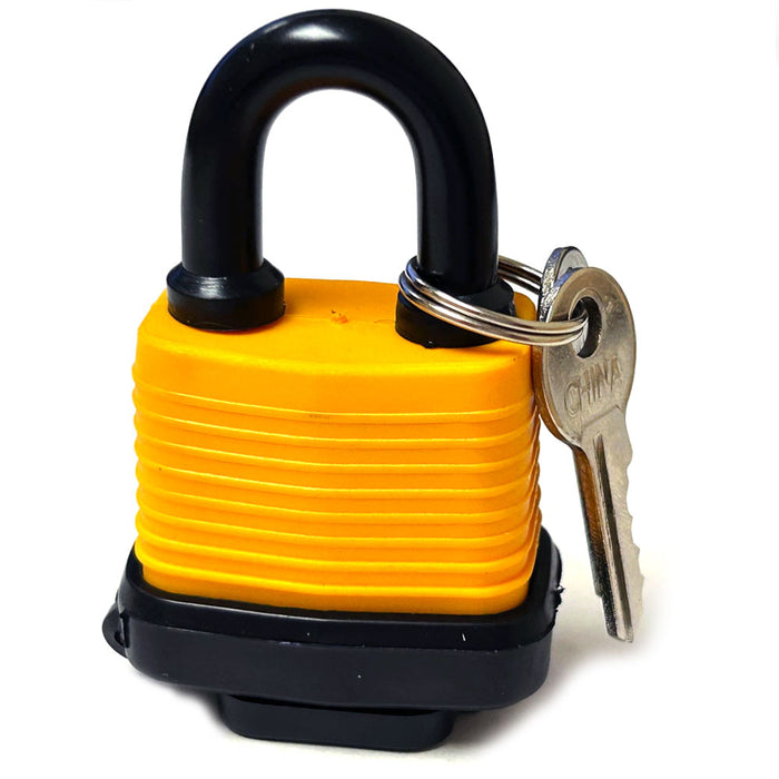 6 Waterproof Padlocks Keyed Outdoor Use Heavy Duty Laminated Steel 40mm Gate Gym