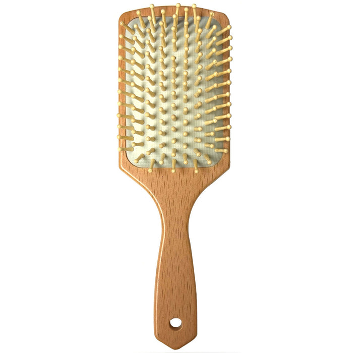 Paddle Hair Brush Large Wooden Style Large Square Air Brush w/ Ball Tip Bristles