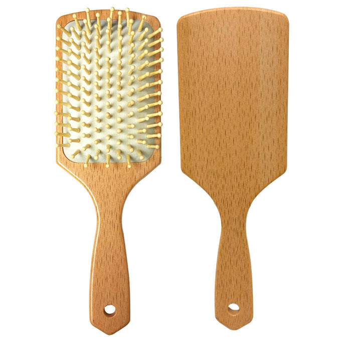 Paddle Hair Brush Large Wooden Style Large Square Air Brush w/ Ball Tip Bristles