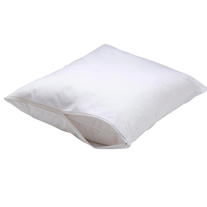 6 Pc Soft Pillow Protector Zippered Premium Vinyl Waterproof Bedding White Case