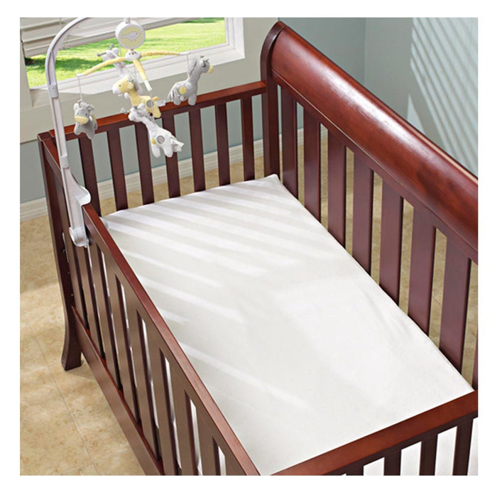 2pc Crib Size Fitted Mattress Cover Vinyl Toddler Bed Allergy Dust Bug Protector