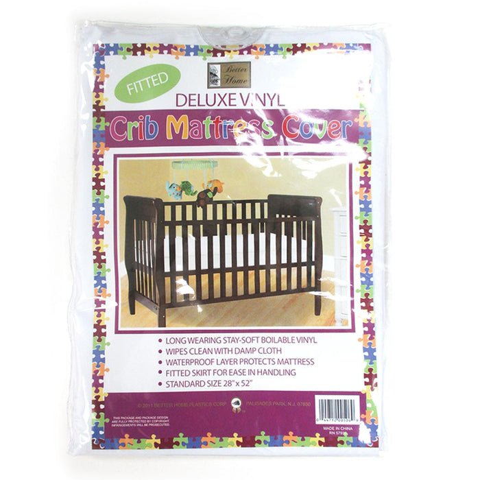 Crib Size Fitted Mattress Cover Vinyl Toddler Bed Allergy Dust Bug Protector New