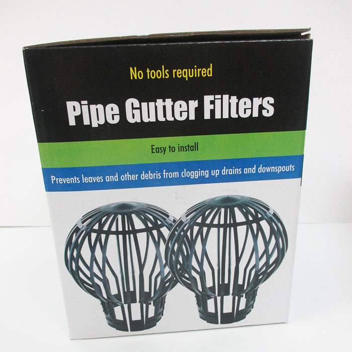 2 PIECE DOWN PIPE GUTTER BALLOON GUARD FILTERS STOPS BLOCKAGE LEAVES DEBRIS NEW