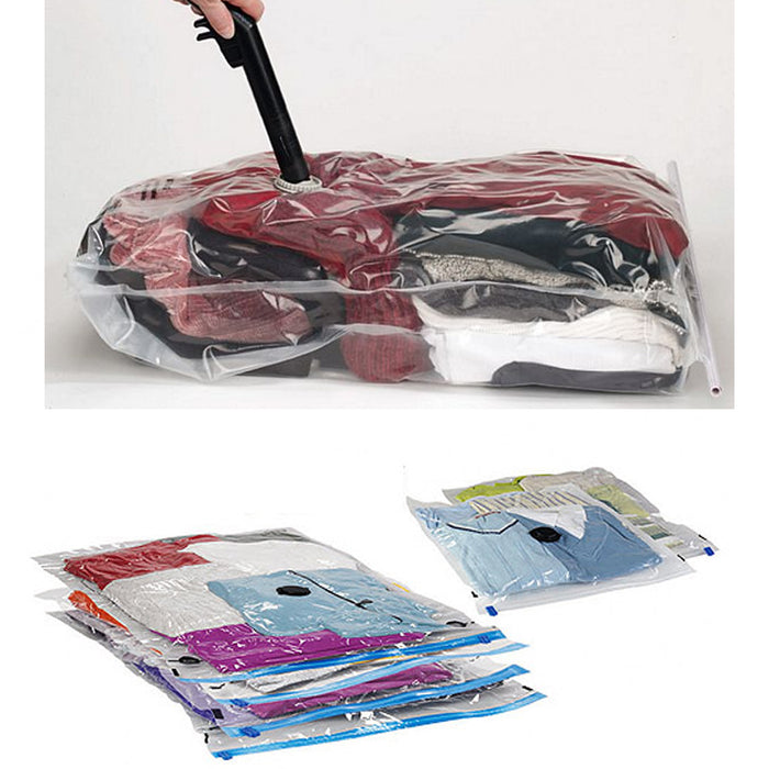 3 Pc Space Saver Saving Storage Bag Vacuum Seal Compressed Organizer Travel !