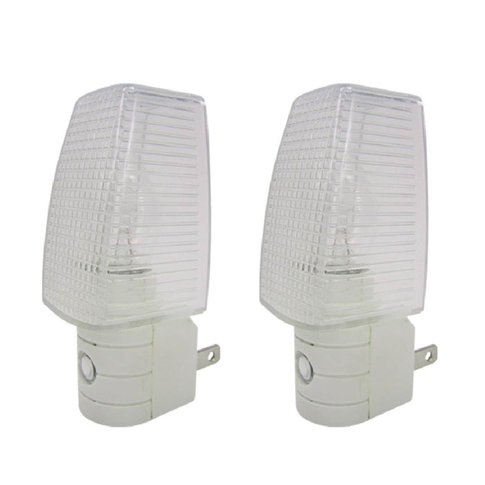 2 Night Light Energy Saving Automatic Sensor Wall PlugIn Lite Nightlight Lamp