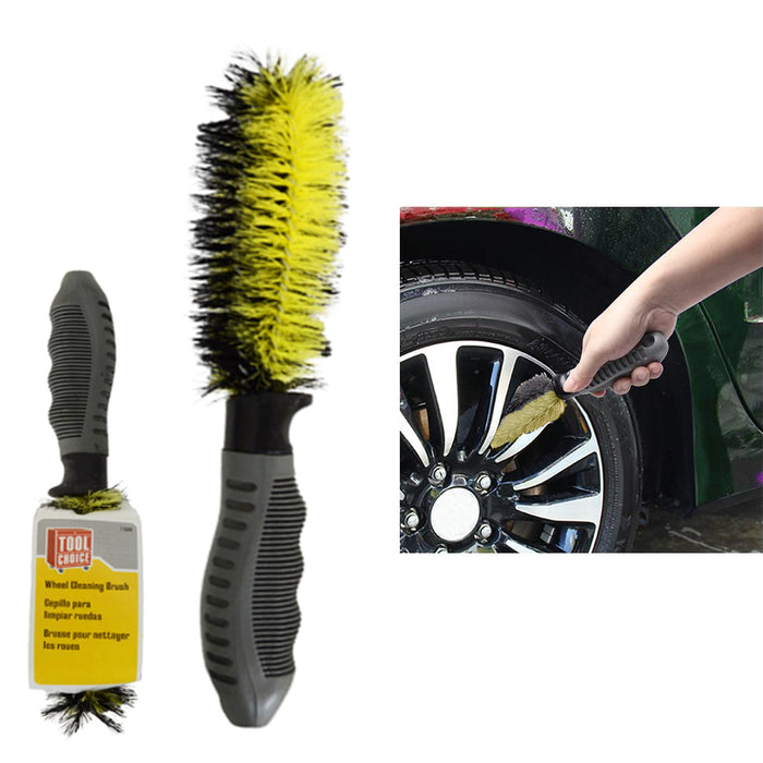 2 PC Car Wheel Tire Rim Scrub Brush Washing Cleaner Vehicle Cleaning Tool Auto