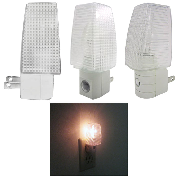 2 Night Light Energy Saving Automatic Sensor Wall PlugIn Lite Nightlight Lamp