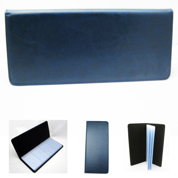 Business Card Holder Organizer Faux Leather Name Credit ID 96 Blue Book Office