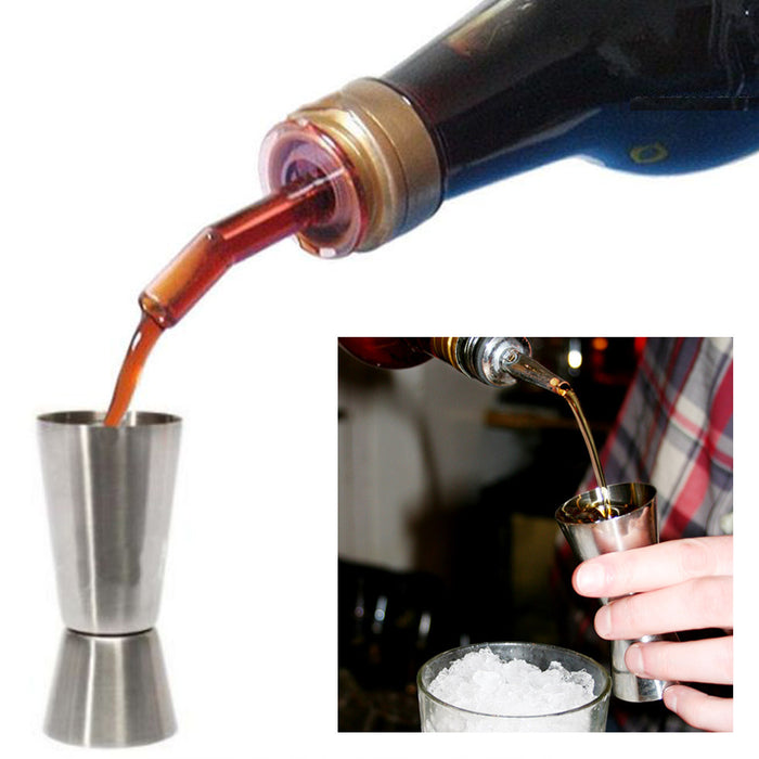 1 Stainless Steel Jigger Cocktail Double Measure Mixing Liquor Drinks Bar Shots