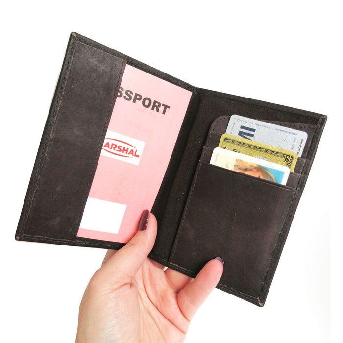 1 Genuine Leather Passport Case Slim USA Cover Holder Travel ID Card RFID Block