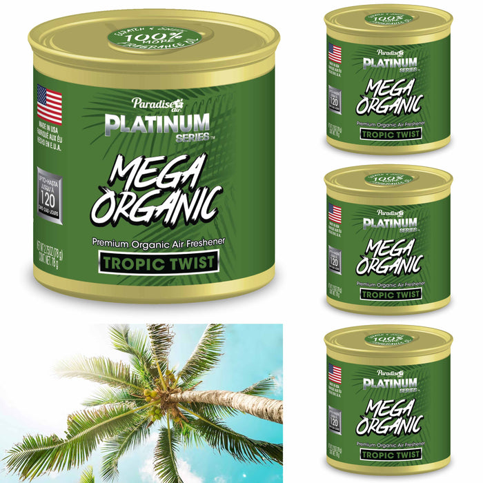 4 Paradise Mega Organic Air Freshener Fiber Can Long Lasting Aroma Scent Tropic