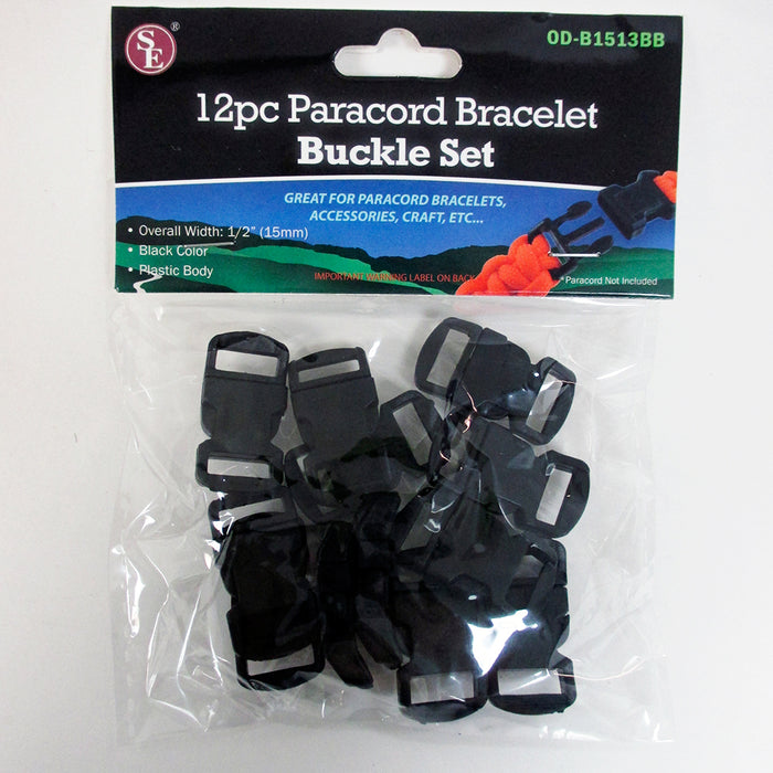 24 Pack Paracord Bracelet Buckle 1/2 Plastic Curved Side Release Snap Survival