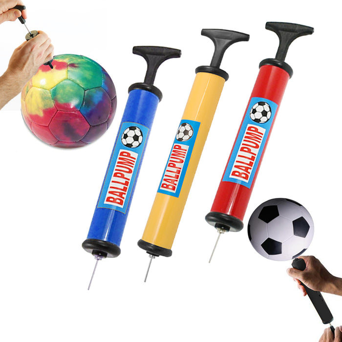 12 Ball Pump Sport Needle Basketball Soccer Volleyball Football Hand Air Inflate