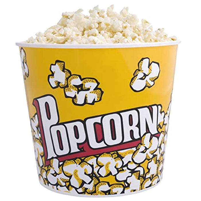 1 PC Retro Style Reusable Popcorn Bowl Plastic Container Movie Theater Bucket 7" Tall