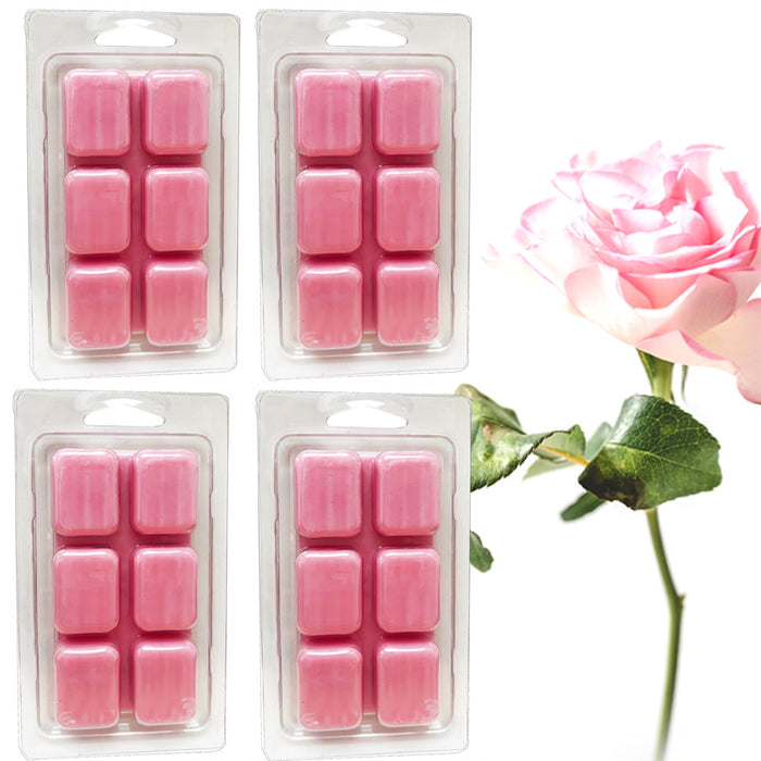 4Pk Rose Scent Wax Melts Tart Cubes Candle Warmer Fragrance Aroma Therapy 2.47oz