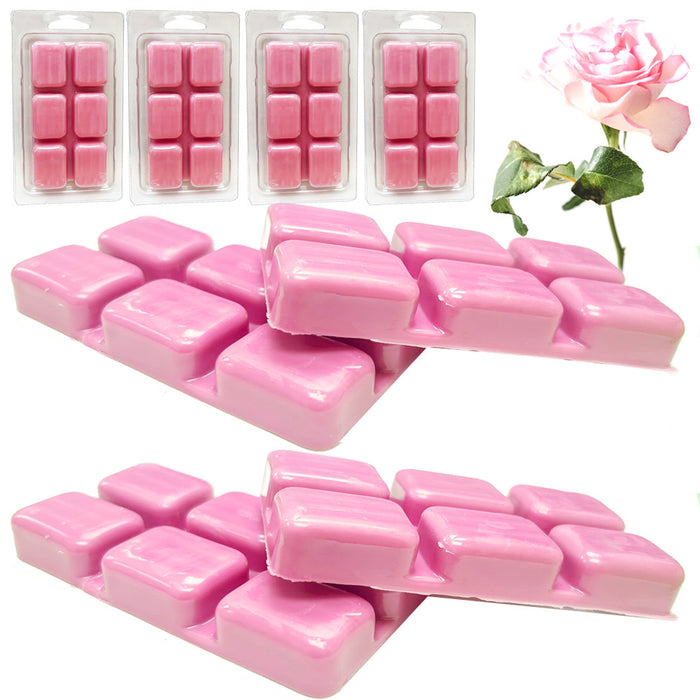 4Pk Rose Scent Wax Melts Tart Cubes Candle Warmer Fragrance Aroma Therapy 2.47oz