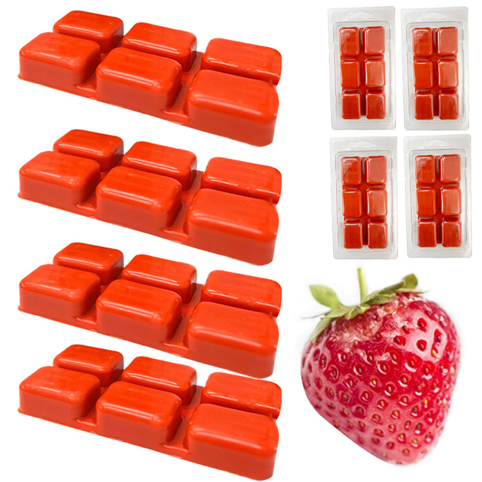 4PK Wax Melts Wax Cubes Strong Scent Sweet Strawberries Long Last Warmer 2.47oz