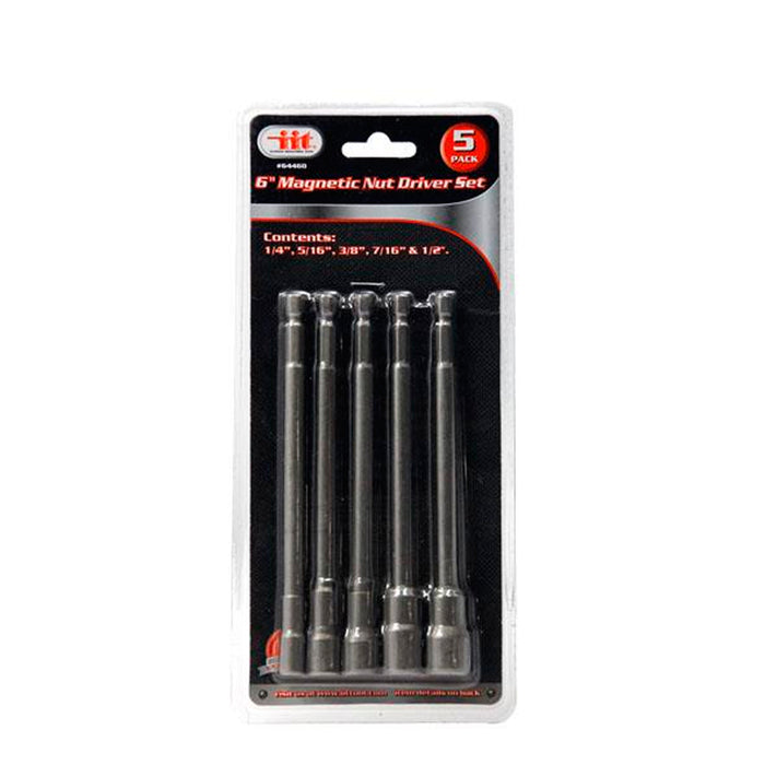 5 Pc 6" Magnetic Nut Power Driver Set Setter Rapid Load Hex Shank Quick Release