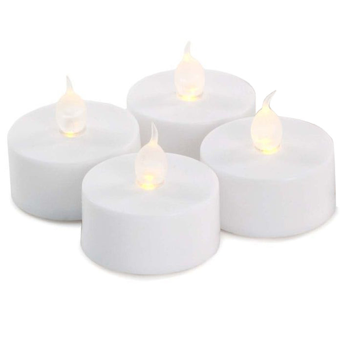 4 Flameless Tea Light Candles Christmas LED Flickering Battery Operated Tealight