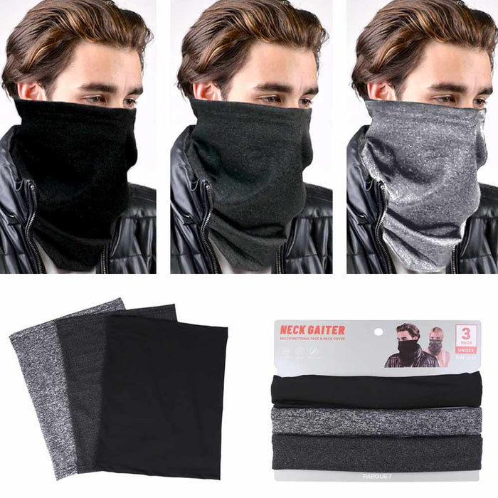 3Pc Face Mask Bandana Reusable Wash Fashion Cover Neck Gaiter Neckerchief Scarf