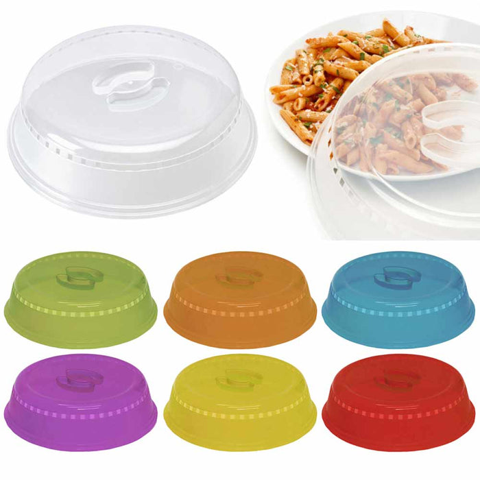 4 Microwave Plate Cover Lid 10" Plastic Safe Dish Splatter Topper Vent Holes New