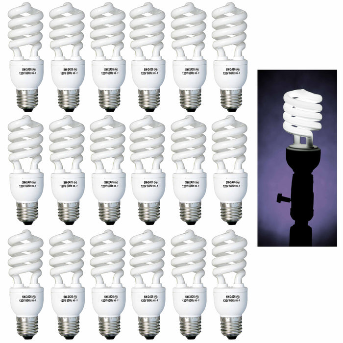 18 Pc Light Bulbs CFL 26W 125 Watt Energy Saving Soft White Fluorescent Lighting